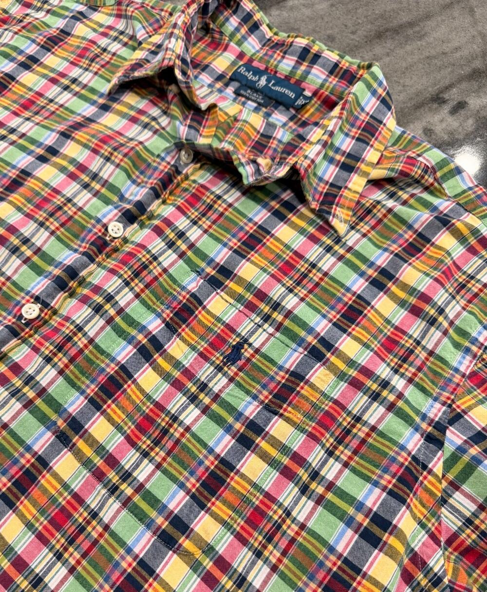 Vintage Ralph Lauren Blake XXL Multicolor Plaid Short Sleeve Button Up Shirt